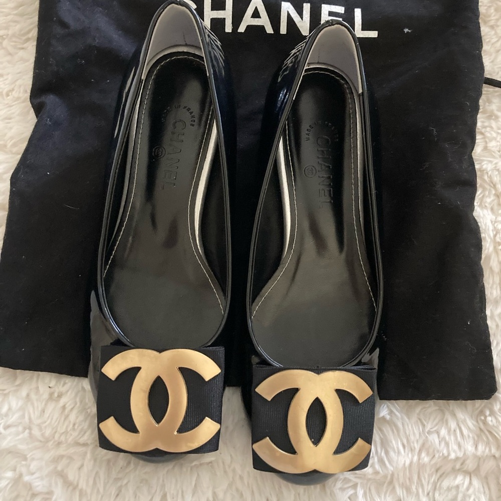 Chanel Classic Black Leather Shoes